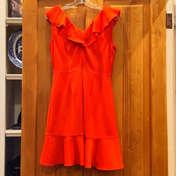 Pretty bright orange dress by J.O.A. Size Medium.  Excellent condition! - Picture 3 of 5